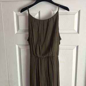 Tacera Olive Green Long Dress Size XL